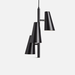 Cono Kroonluchter Hanglamp 3 kappen Cono Pendant light Design Benny Frandsen voor Woud