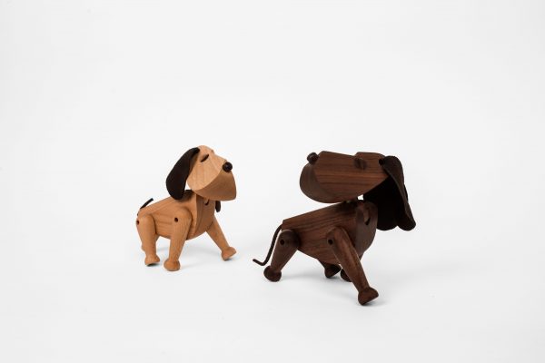 Houten Hond Oscar Bobby en Rufus design Hans Bolling voor Architectmade