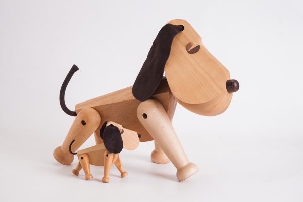 Houten Hond Oscar Bobby en Rufus design Hans Bolling voor Architectmade