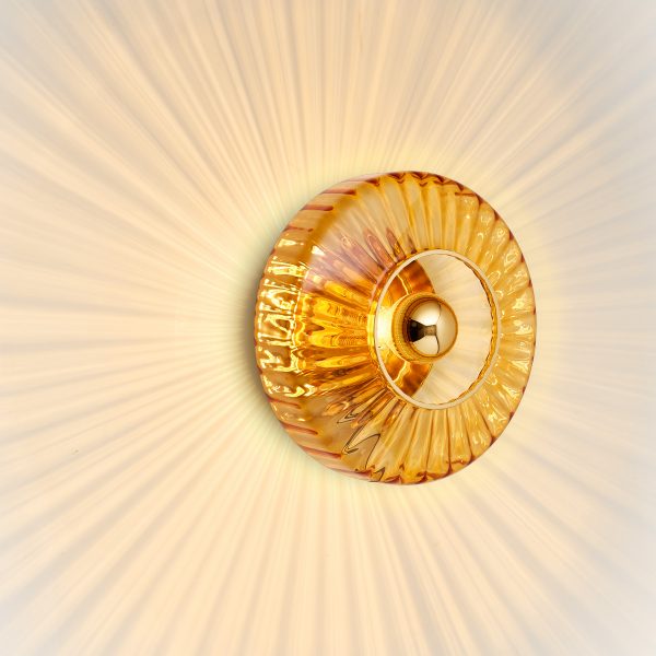 New Wave Optic wandlamp amber geel Design by US