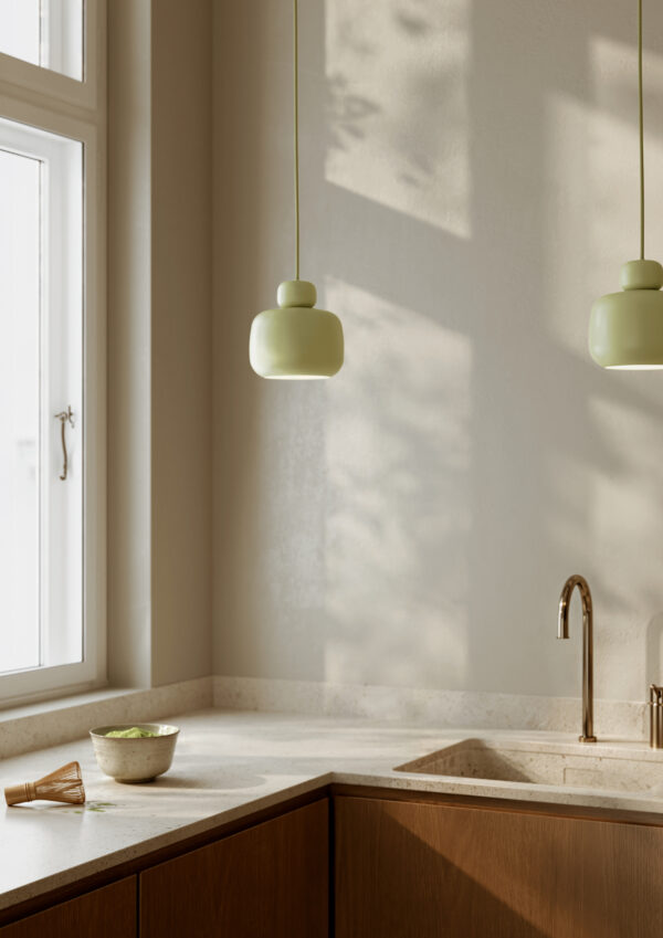 Stone hanglamp Matcha green design Philip Bro voor Woud